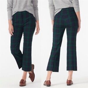 NWT J. Crew TALL LONG Wool Black Watch Heritage Plaid Hayden Kickout Crop Stretc